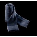 Fular rayas bicolor de algodón Navy / Stone Blue