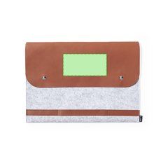 Funda Portátil 14" de Fieltro y Polipiel | Centrado en la solapa | 140 x 70