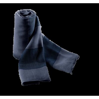 Fular rayas bicolor de algodón Navy / Stone Blue