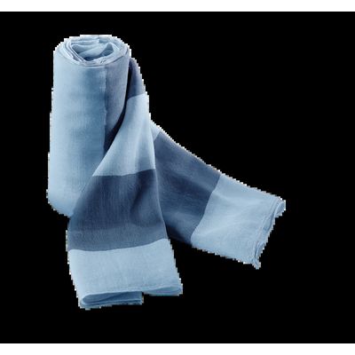 Fular rayas bicolor de algodón Ice Blue / Denim
