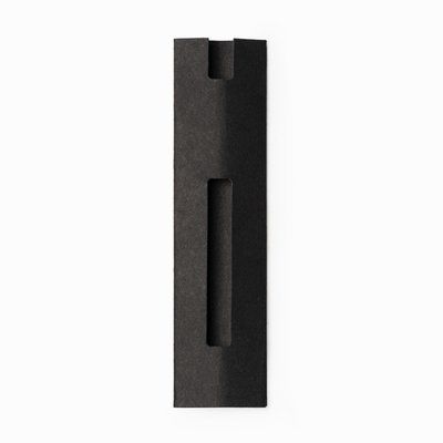 Funda de cartón con ventana para bolígrafo Negro