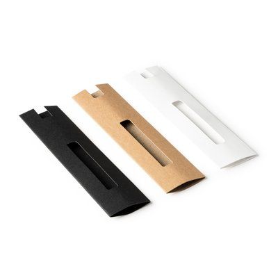 Funda de cartón con ventana para bolígrafo