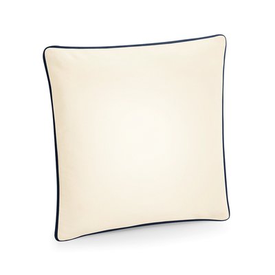 Funda de cojín con cremallera oculta Natural / French Navy 40X40Cm