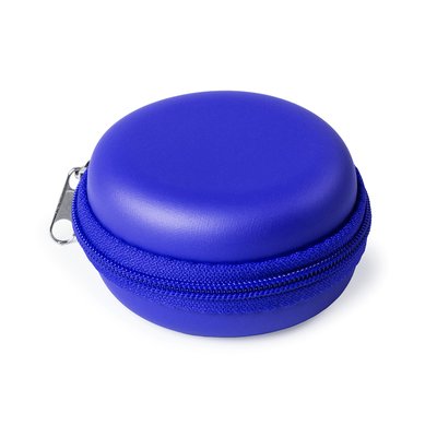 Funda portamonedas redonda de polipiel suave Azul