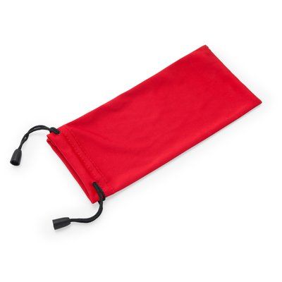 Funda suave para gafas con cordón Rojo