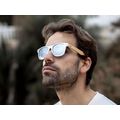 Gafas de sol bambú UV400 lentes espejo