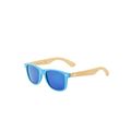 Gafas de sol bambú UV400 lentes espejo