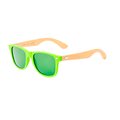Gafas de sol bambú UV400 lentes espejo Vec