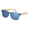 Gafas Sol Espejo UV400 Bambú Azul