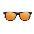 Gafas de sol vintage ecológicas con patillas de bambú Naranja