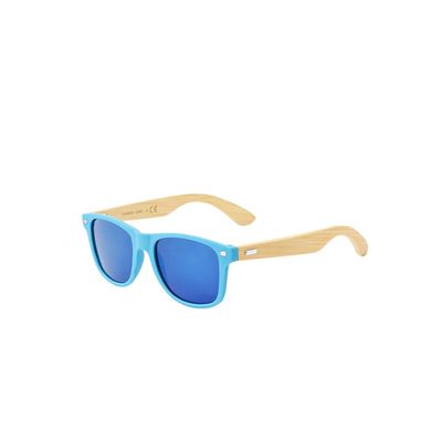 Gafas de sol bambú UV400 lentes espejo