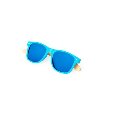 Gafas de sol bambú UV400 lentes espejo
