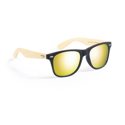 Gafas Sol Bambú UV400 Amarillo