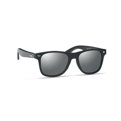 Gafas Sol UV400 Espejo con Bambú Plata Brillo