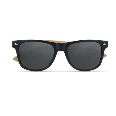 Gafas de sol vintage ecológicas con patillas de bambú Negro