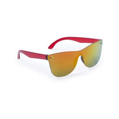 Gafas solsin marco de acabado espejado Rojo