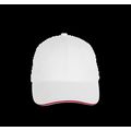 Gorra de algodón orgánico con cierre ajustable White / Hibiscus Red