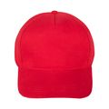 Gorra Algodón Peinado 5 Paneles con Velcro Rojo