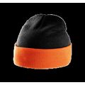 Gorro con dobladillo bicolor Black / Orange