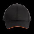 Gorra sandwich 6 paneles Black / Orange