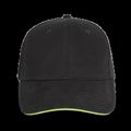 Gorra algodón grueso Black / Lime