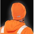 Gorro ligero cortavientos con polar y borde doblado