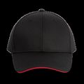 Gorra sandwich 6 paneles Black / Red