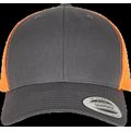 Gorra trucker retro bicolor Charcoal / Neon Orange