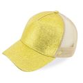 Gorra con Glitter y Rejilla Or