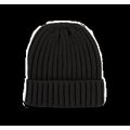 Gorro de punto canalé con dobladillo Black