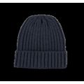 Gorro de punto canalé con dobladillo Navy