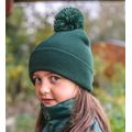 Gorro pompón con borde doblado