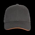 Gorra algodón grueso Dark Grey / Orange