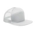 Gorra de 7 paneles con visera plana y malla Blanco
