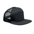 Gorra de 7 paneles con visera plana y malla Negro