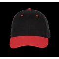 Gorra de algodón con 6 paneles y cierre ajustable Black / Red