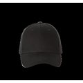 Gorra de algodón con 6 paneles y cierre ajustable Black