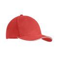 Gorra algodón grueso de 6 paneles con cierre de hebilla metal Blanco/rojo