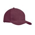 Gorra algodón grueso de 6 paneles con cierre de hebilla metal Burdeos