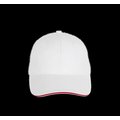 Gorra de algodón orgánico con cierre ajustable White / Hibiscus Red
