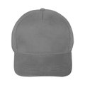 Gorra Algodón Peinado 5 Paneles con Velcro Gris