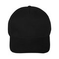 Gorra Algodón Peinado 5 Paneles con Velcro Negro