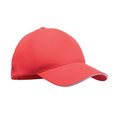 Gorra béisbol 5 paneles algodón Blanco/Rojo
