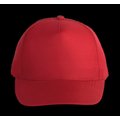 Gorra de poliéster 5 paneles cierre velcro Red