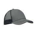 Gorra trucker de 5 paneles con malla trasera Gris Piedra