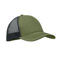 Gorra trucker de 5 paneles con malla trasera Verde Militar