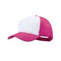 Gorra trucker 5 paneles con panel frontal blanco Fucsi