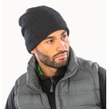 Gorro ligero cortavientos con polar y borde doblado