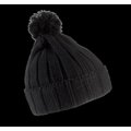 Gorro con pompón y dobladillo Black