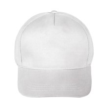 Gorra Algodón Peinado 5 Paneles con Velcro Blanco